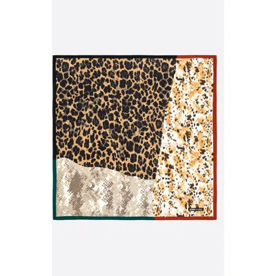 BIMBA Y LOLA BIMBA Y LOLA PATCHWORK SCARF WITH CONTRAST BORDERS