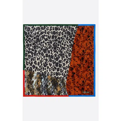 Bimba Y Lola Patchwork Scarf With Contrast Borders In Red