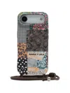 Bimba Y Lola Patchwork-print Cord-strap Phone Case In Gray