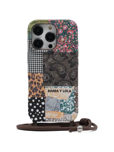 Bimba Y Lola Patchwork-print Phone Case In Gray