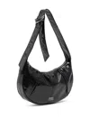 Bimba Y Lola Patent-finish Shoulder Bag In Black