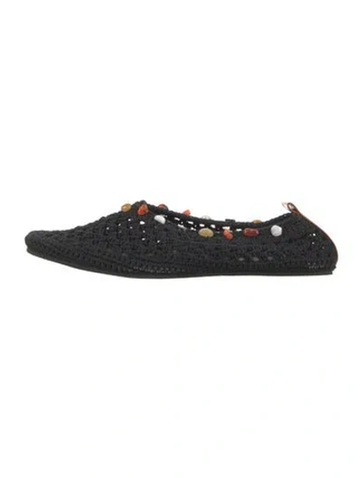 Pre-owned Bimba Y Lola Patterned Ballet Flats In Black