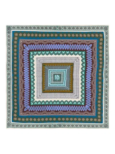 Bimba Y Lola Patterned Border Scarf In Neutral