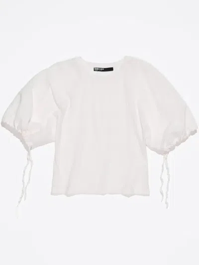 Bimba Y Lola Patterned-jacquard T-shirt In 白色