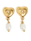 Bimba Y Lola Pearl And Heart Earrings In 金色