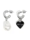 Bimba Y Lola Pearl Heart Hoop Earrings In Silver