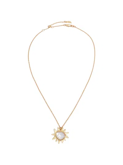 Bimba Y Lola Pearl Sun Pendant Necklace In Gold