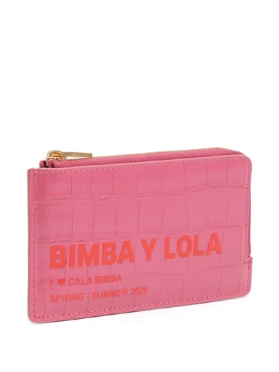 Bimba Y Lola Embossed Zip Wallet In Pink