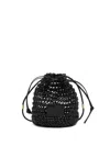 Bimba Y Lola Plaited Leather Bucket Bag In Black
