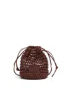 Bimba Y Lola Plaited Leather Bucket Bag In Brown