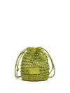 Bimba Y Lola Plaited-leather Mini Bag In Green