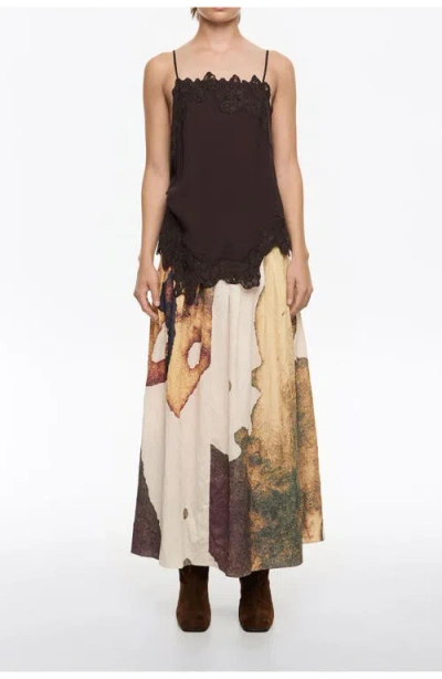 Bimba Y Lola Pleated A-line Midi Skirt In Black