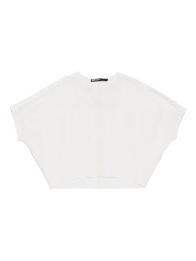 Bimba Y Lola Pleated-detail Short-sleeve Top In Neutral