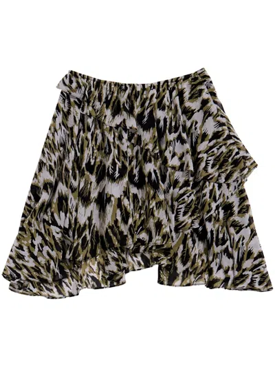 Bimba Y Lola Plumancha-print Mini Skirt In Green