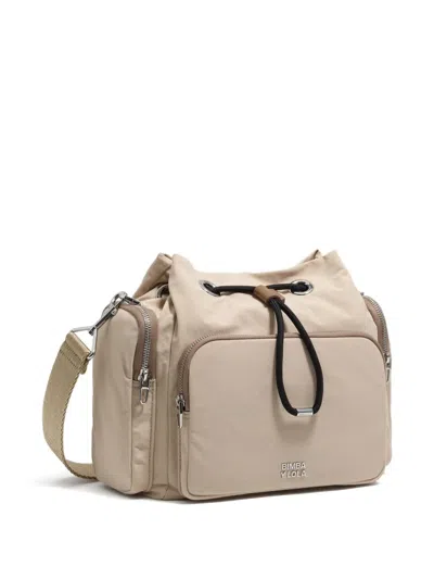 Bimba Y Lola Pocket Bucket Bag In Neutral