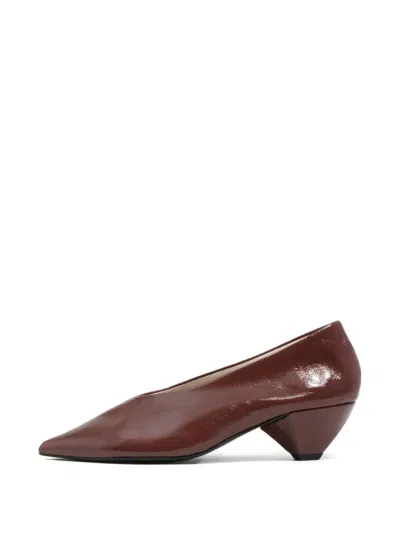 Bimba Y Lola Leather Mid-heel Shoe. In Brown