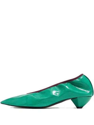 Bimba Y Lola Pointed-toe Small-heel Pumps In Green