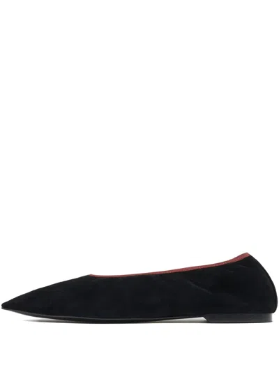 Bimba Y Lola Pointed-toe Suede Flat Pumps In Black