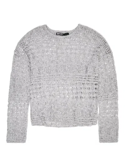 Bimba Y Lola Pointelle-knit Top In Gray