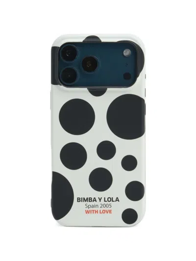 Bimba Y Lola Polka Dot Logo-print Iphone 17 Pro Case In White