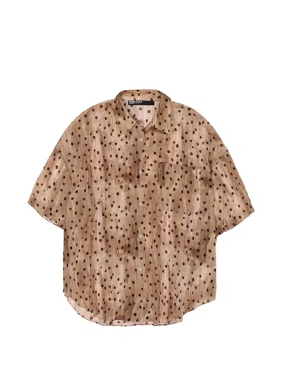 Bimba Y Lola Polka-dot Shirt In Brown