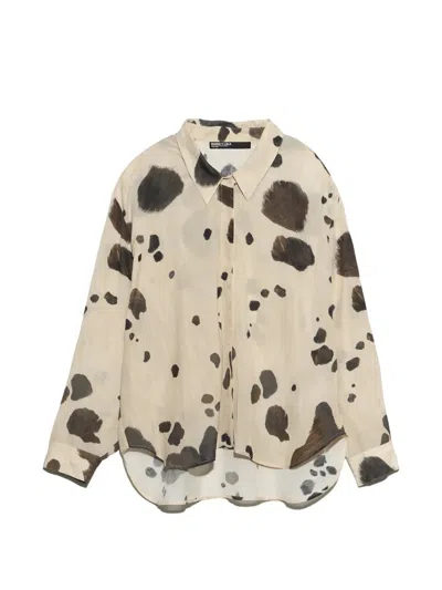 Bimba Y Lola Pony Shirt With Plunging Neckline In Multi