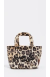 Bimba Y Lola Mini Leopard-print Tote Bag In Brown
