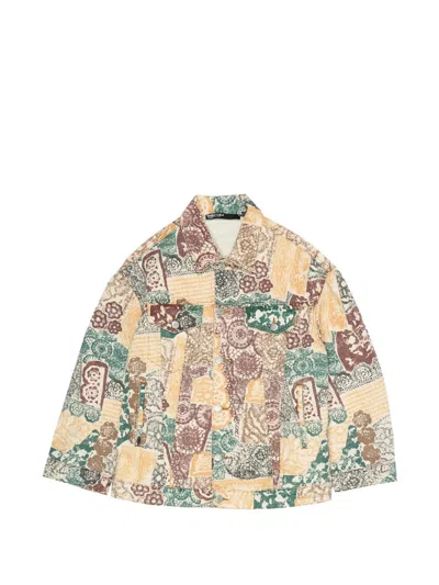 Bimba Y Lola Printed Cotton Jacket In Neutral
