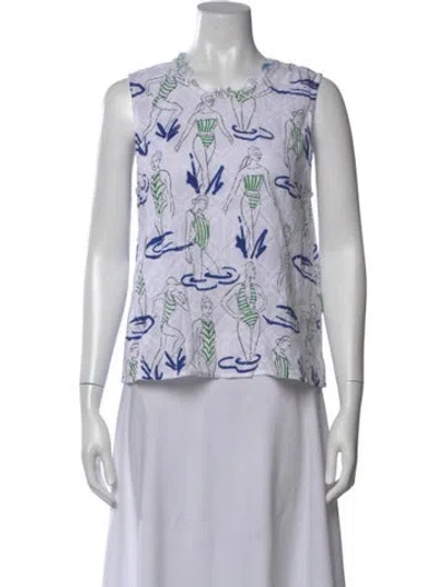 Pre-owned Bimba Y Lola Printed Crew Neck Top In Multi