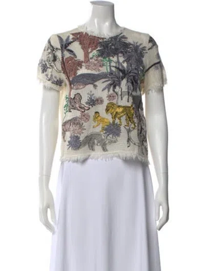 Pre-owned Bimba Y Lola Printed Crew Neck Top In Multi