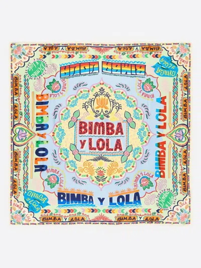 Bimba Y Lola Printed Scarf In Blue