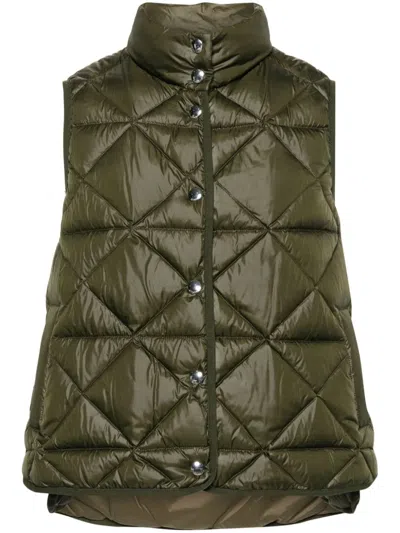 Bimba Y Lola Padded Duck-down Gilet In Green