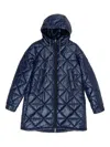 Bimba Y Lola Quilted Hooded Coat In Blue