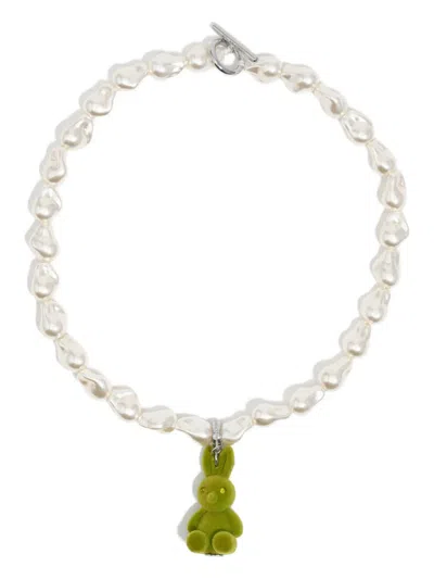 Bimba Y Lola Rabbit-pendant Necklace In White