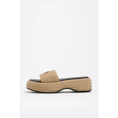 Bimba Y Lola Woven Platform Sandals In Neutral