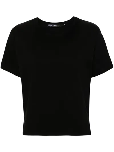 Bimba Y Lola Crew-neck Short-sleeve T-shirt In Black