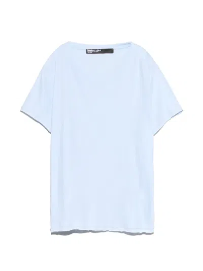 Bimba Y Lola Raw-cut Round-neck T-shirt In Blue