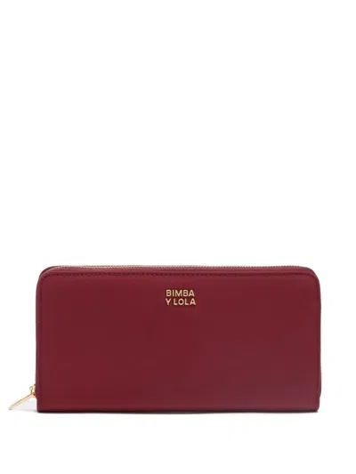 Bimba Y Lola Rectangular Zipped Wallet In Red