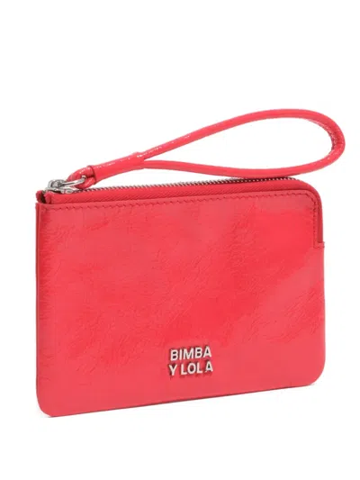Bimba Y Lola Zip Leather Purse In Red