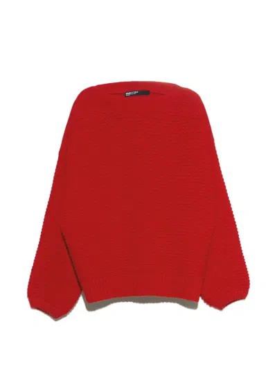 Bimba Y Lola Red Boat-neck Sweater With Volume