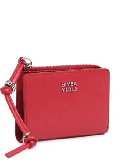Bimba Y Lola Red Leather Compact Purse In Purple