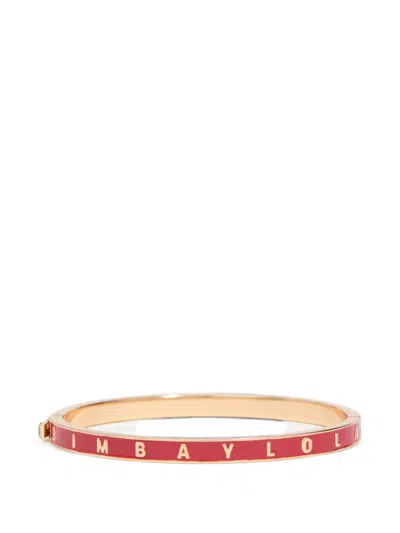 Bimba Y Lola Red Rigid Logo Bracelet In Gold