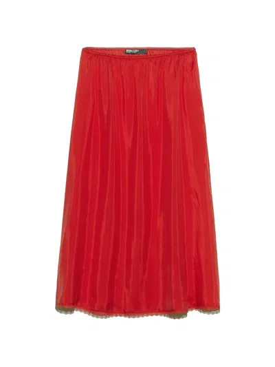 Bimba Y Lola Red Washed Silk Skirt In Yellow