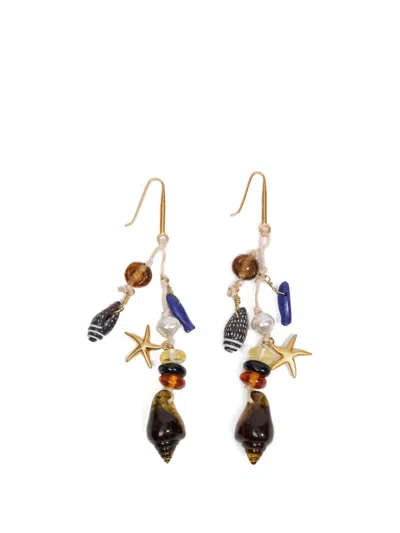 Bimba Y Lola Amber Starfish And Seashell Earrings In Multi