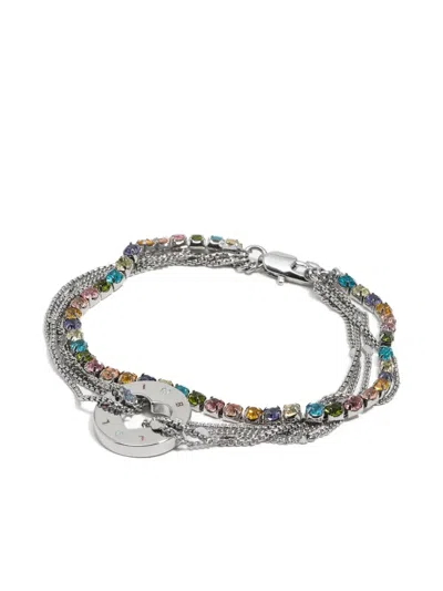 Bimba Y Lola Rhinestone-embellished Multi-strand Bracelet In Silver