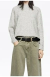Bimba Y Lola Rhinestone Wool Batwing Sleeve Sweater In Gray