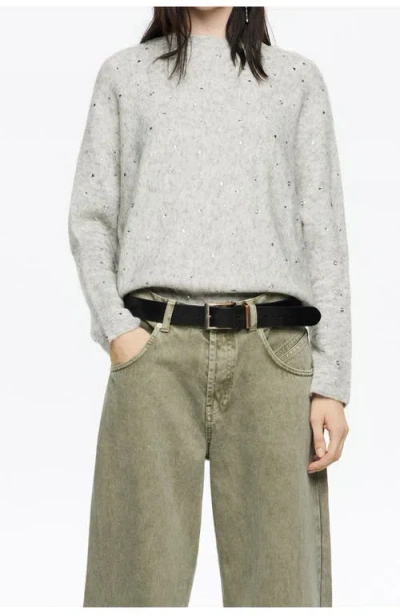 BIMBA Y LOLA BIMBA Y LOLA RHINESTONE WOOL BATWING SLEEVE SWEATER