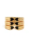 Bimba Y Lola Heart Triple Modular Ring In Gold