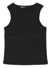 Bimba Y Lola Ribbed Studded Tank Top In Black