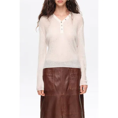 Bimba Y Lola Ribbed Sweater With Buttoned V-neckline In White